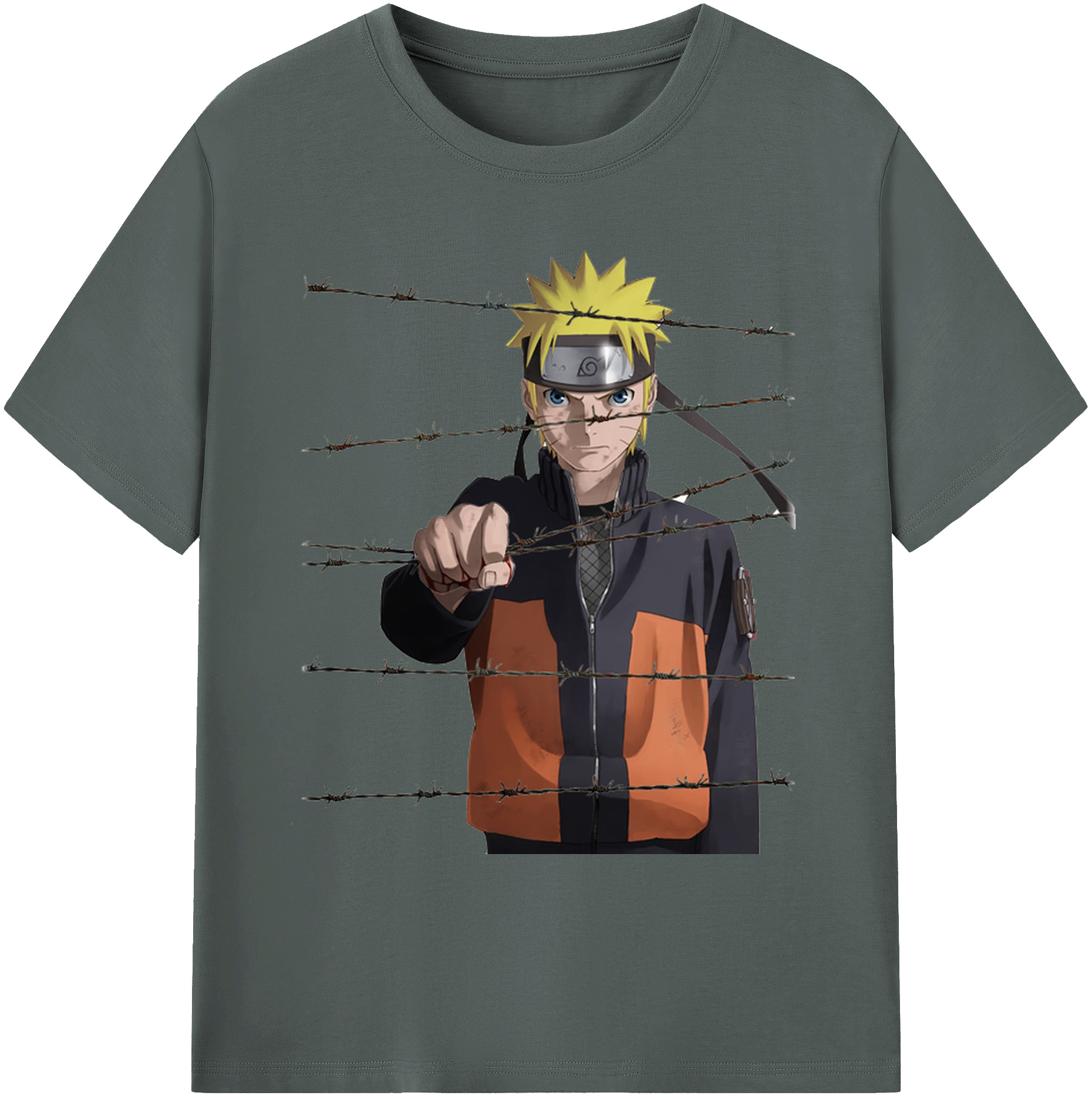 （画像用） NARUTO -ナルト- うずまき ナルト Uzumaki Naruto 綿100％ メンズ半袖Tシャツ｜肌触りやわらか＆通気性